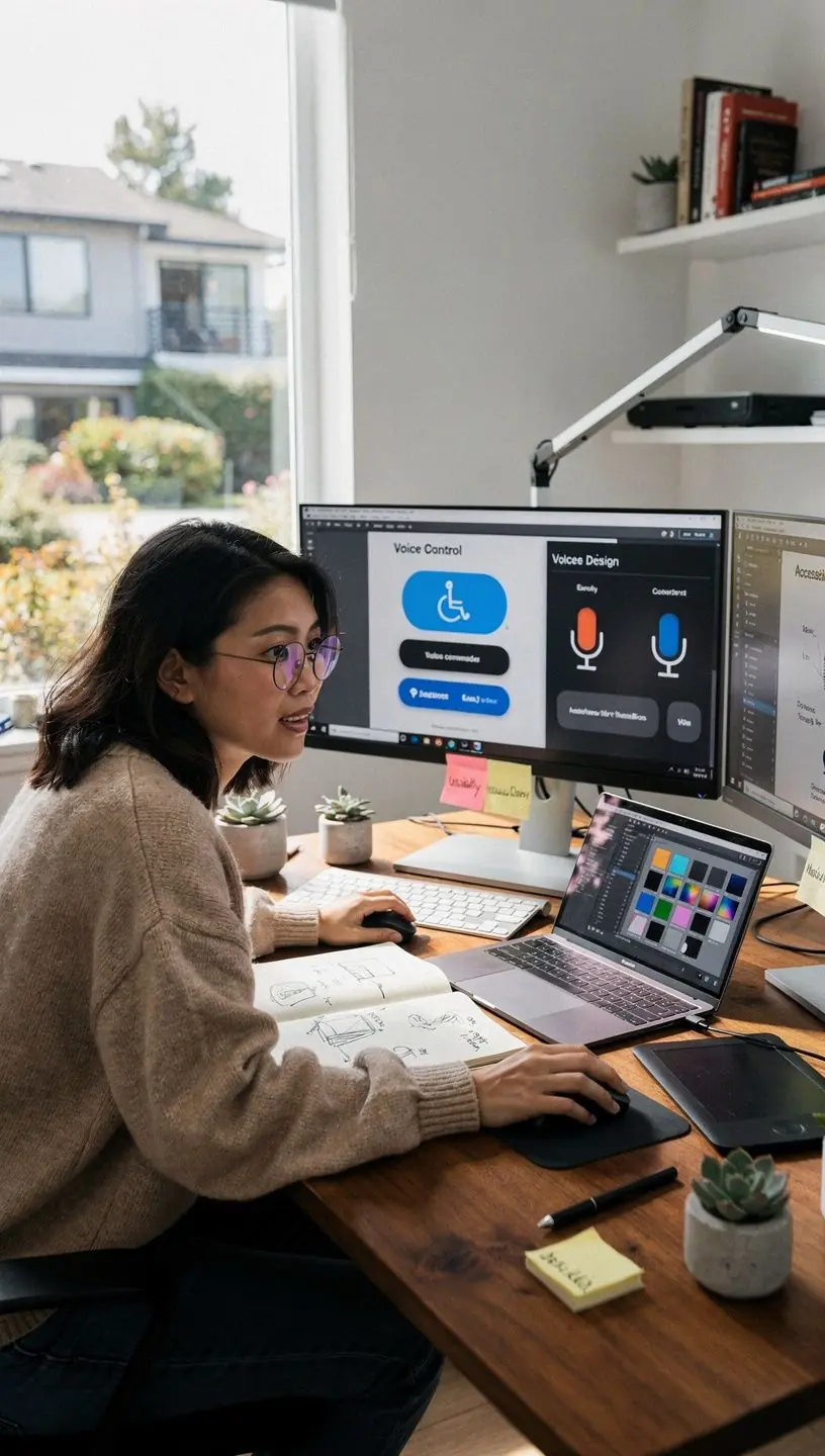 Diagram showing the flow of user experience improvements in accessible software tools.