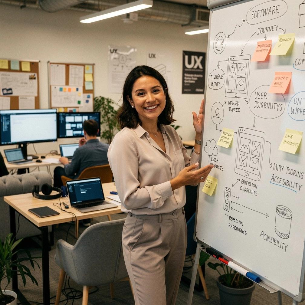 Close-up of hands navigating a user-friendly software interface on a tablet.